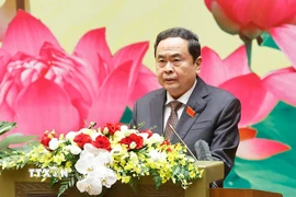 Ủy viên Bộ Chính trị, Bí thư Đảng ủy Quốc hội, Chủ tịch Quốc hội Trần Thanh Mẫn đọc Diễn văn khai mạc Đại hội. (Ảnh: Doãn Tấn/TTXVN)