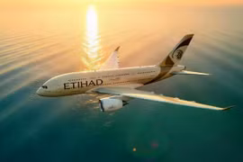 Hãng hàng không Etihad Airways của Abu Dhabi, UAE. (Nguồn: Caspian Post)