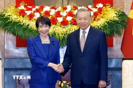 Tổng Bí thư, Chủ tịch nước Tô Lâm tiếp Thủ tướng Nhật Bản Takaichi Sanae. (Ảnh: Thống Nhất/TTXVN)