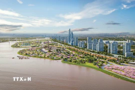 Phối cảnh dự án Trục Đại lộ cảnh quan sông Hồng trên địa bàn thành phố Hà Nội. (Ảnh: Phan Phương/TTXVN)