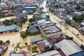 Khu vực bị ngập lụt tại tỉnh Aceh, Indonesia ngày 27/11/2025. (Ảnh: THX/TTXVN)