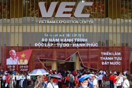 Triển lãm Thành tựu đất nước với chủ đề “80 năm Hành trình Độc lập-Tự do-Hạnh phúc” tại Trung tâm Triển lãm Quốc gia (Đông Anh, Hà Nội). (Ảnh: Thanh Tùng/TTXVN)