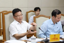 Phó Thủ tướng Lê Thành Long phát biểu tại cuộc họp. (Ảnh: TTXVN phát)