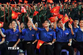 Đoàn viên thanh niên Thành phố Hồ Chí Minh. (Ảnh: Xuân Khu/TTXVN)