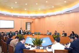 Quang cảnh cuộc họp. (Nguồn: Ủy ban Nhân dân thành phố Hà Nội)