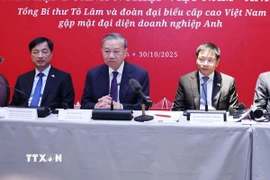 Tổng Bí thư Tô Lâm dự Tọa đàm doanh nghiệp Việt Nam-Anh. (Ảnh: Thống Nhất/TTXVN)