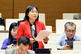 Đại biểu Quốc hội thành phố Hải Phòng Nguyễn Thị Việt Nga phát biểu. (Ảnh: Doãn Tấn/TTXVN)