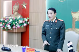 Đại tướng Lương Tam Quang, Ủy viên Bộ Chính trị, Bộ trưởng Bộ Công an phát biểu. (Ảnh: Thế Duyệt/TTXVN)