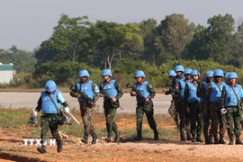 Diễn tập các tình huống thực địa về gìn giữ hòa bình. (Ảnh minh họa: Trọng Đức/TTXVN)