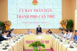 Quang cảnh buổi làm việc. (Ảnh: Thanh Liêm/TTXVN)