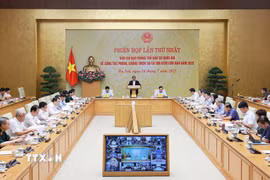 Phiên họp lần thứ nhất của Ban Chỉ đạo Phòng thủ dân sự quốc gia. (Ảnh: Dương Giang/TTXVN)