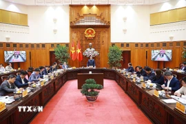 Thủ tướng Phạm Minh Chính chủ trì Phiên họp lần thứ năm của Ban Chỉ đạo xây dựng nhà máy điện hạt nhân. (Ảnh: Dương Giang/TTXVN)