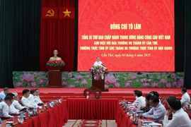 Tổng Bí thư Tô Lâm phát biểu tại buổi làm việc. (Ảnh: Thống Nhất/TTXVN)