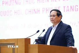 Thủ tướng Phạm Minh Chính phát biểu khai mạc hội nghị. (Ảnh: Dương Giang/TTXVN)