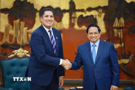 Thủ tướng Phạm Minh Chính tiếp ông Johan Ndisi, Đại sứ Vương quốc Thụy Điển tại Việt Nam. (Ảnh: Dương Giang/TTXVN)
