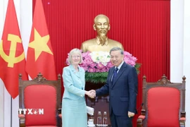 Tổng Bí thư Tô Lâm tiếp Đại sứ Australia tại Việt Nam Gillian Bird. (Ảnh: Thống Nhất/TTXVN)