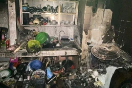 Hiện trường vụ cháy. (Nguồn: Báo Thái Nguyên)