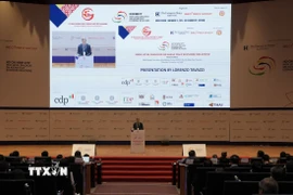 Quang cảnh phiên khai mạc Diễn đàn Đối thoại cấp cao về quan hệ kinh tế ASEAN-Italy lần thứ 9. (Ảnh: Hữu Duyên/TTXVN)