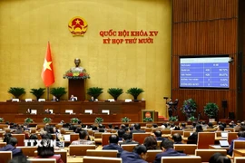 Quốc hội biểu quyết thông qua Luật Dẫn độ. (Ảnh: Doãn Tấn/TTXVN)