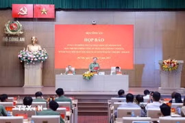 Quang cảnh buổi họp báo. (Ảnh: Phạm Kiên/TTXVN)