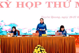 Kỳ họp thứ 10 Hội đồng Nhân dân tỉnh Tuyên Quang khóa XIX. (Ảnh: Quang Cường/TTXVN)