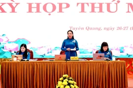 Kỳ họp thứ 10 Hội đồng Nhân dân tỉnh Tuyên Quang khóa XIX. (Ảnh: Quang Cường/TTXVN)