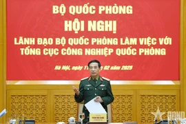 Đại tướng Phan Văn Giang chủ trì hội nghị. (Nguồn: Quân đội nhân dân)