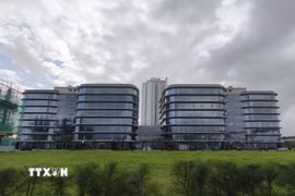 Trụ sở Cơ quan điều hành IFC Đà Nẵng đã được hoàn thiện về cơ sở hạ tầng, văn phòng làm việc. (Ảnh: Quốc Dũng/TTXVN)