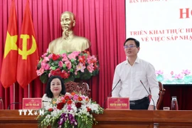 Bí thư Tỉnh ủy Đắk Lắk Nguyễn Đình Trung phát biểu kết luận tại hội nghị. (Ảnh: Hoài Thu/TTXVN)