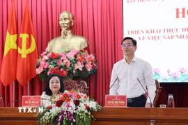 Bí thư Tỉnh ủy Đắk Lắk Nguyễn Đình Trung phát biểu kết luận tại hội nghị. (Ảnh: Hoài Thu/TTXVN)