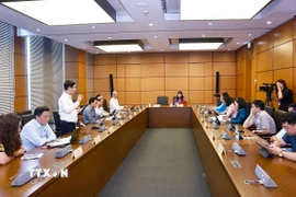 Đoàn đại biểu Quốc hội các tỉnh Hà Nam, Lai Châu, An Giang và Kon Tum thảo luận ở tổ. (Ảnh: Doãn Tấn/TTXVN)
