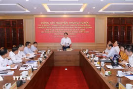 Ông Nguyễn Trọng Nghĩa phát biểu chỉ đạo tại buổi làm việc. (Ảnh: Thành Phương/TTXVN)