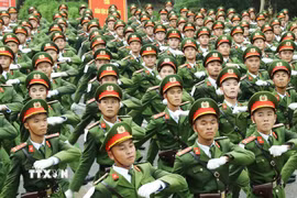 Khối diễu binh của Công an nhân dân. (Nguồn: TTXVN)