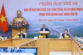 Phiên họp thứ 24 của Ban Chỉ đạo các công trình, dự án quan trọng quốc gia, trọng điểm ngành giao thông vận tải. (Ảnh: Phạm Tiếp/TTXVN)
