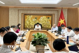 Phó Thủ tướng Nguyễn Chí Dũng họp với các bộ, ngành, địa phương về rà soát, thúc đẩy các dự án FDI của Hàn Quốc đang muốn đầu tư vào các lĩnh vực chiến lược tại Việt Nam. (Ảnh: TTXVN phát)