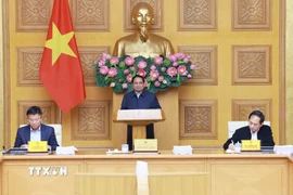 Thủ tướng Phạm Minh Chính chủ trì Phiên họp thứ tư của Ban Chỉ đạo rà soát, xử lý vướng mắc trong hệ thống văn bản quy phạm pháp luật. (Ảnh: Dương Giang/TTXVN)
