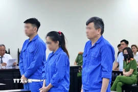 Các bị cáo tại phiên tòa. (Ảnh: Kim Anh/TTXVN)