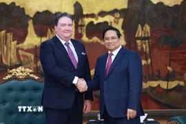 Thủ tướng Phạm Minh Chính tiếp Đại sứ Hoa Kỳ tại Việt Nam Marc Knapper chào từ biệt kết thúc nhiệm kỳ công tác. (Ảnh: Dương Giang/TTXVN)