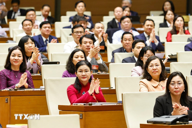 Delegates attending the Conference. (Photo: Doan Tan/VNA) ttxvn-hoi-nghi-toan-quoc-trien-khai-cong-tac-bau-cu-dai-bieu-quoc-hoi-khoa-xvi-nhiem-ky-2026-2031-8409136-12.jpg