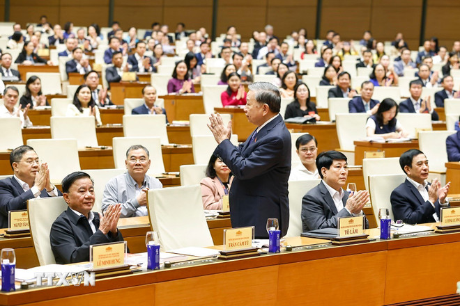 General Secretary To Lam attends the Conference. (Photo: Doan Tan/VNA) ttxvn-hoi-nghi-toan-quoc-trien-khai-cong-tac-bau-cu-dai-bieu-quoc-hoi-khoa-xvi-nhiem-ky-2026-2031-8409136-8.jpg
