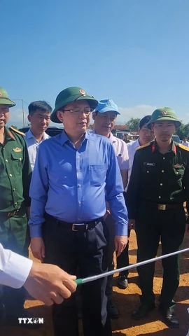 Phó Thủ tướng Hồ Quốc Dũng kiểm tra tiến độ dự án đường cao tốc Quy Nhơn-Pleiku. (Ảnh: Sỹ Thắng/TTXVN)