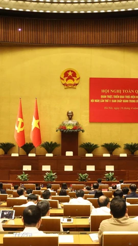 Tổng Bí thư Tô Lâm phát biểu chỉ đạo Hội nghị tại điểm cầu Trung ương. (Ảnh: Thống Nhất/TTXVN)