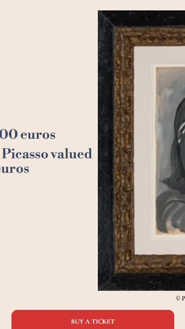 Chương trình xổ số từ thiện với giải thưởng là một bức họa của Picasso. (Nguồn: 1picasso100euros.com)