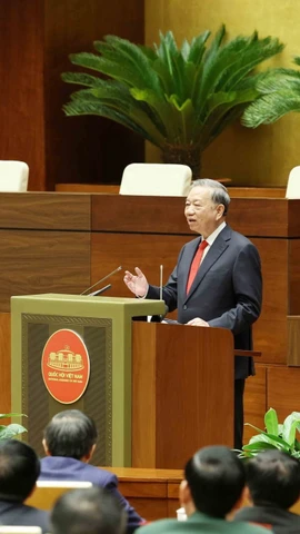 Tổng Bí thư Tô Lâm phát biểu chỉ đạo hội nghị. (Ảnh: Phương Hoa/TTXVN)