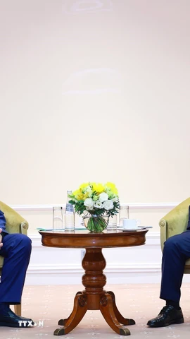 Thủ tướng Phạm Minh Chính tiếp ông Vladimir Yevtushenkov - Nhà sáng lập Công ty Cổ phần đại chúng AFK Sistema, Nga. (Ảnh: Dương Giang/TTXVN)