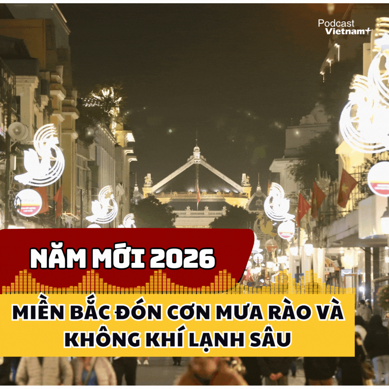 Miền Bắc đón năm mới 2026 trong cơn mưa rào và không khí lạnh sâu