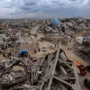 Cảnh đổ nát do xung đột tại Beit Hanoun, Dải Gaza. (Nguồn: THX/TTXVN)