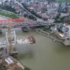 Dự án cầu Đuống mới được chốt tiến độ hoàn thành vào cuối năm 2026. (Ảnh: Khánh Hùng/Vietnam+)