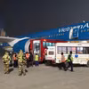 Máy bay Vietnam Airlines tại Sân bay Kolkata. (Ảnh: PV/Vietnam+)