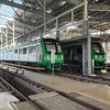 Đoàn tàu Cát Linh-Hà Đông được sửa chữa, bảo dưỡng khu Depot tại Phú Lương. (Ảnh: Việt Hùng/Vietnam+)